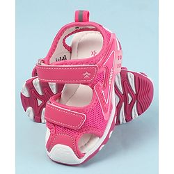 Cute Walk by Babyhug Velcro Closure Solid Color Sandals  - Pink