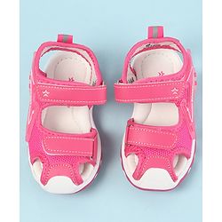 Cute Walk by Babyhug Velcro Closure Solid Color Sandals  - Pink