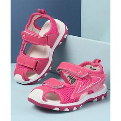 Cute Walk by Babyhug Velcro Closure Solid Color Sandals  - Pink