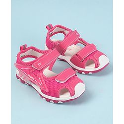 Cute Walk by Babyhug Velcro Closure Solid Color Sandals  - Pink
