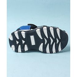 Cute Walk by Babyhug Velcro Closure Sandals With Lace Detailing - Grey & Neon Green