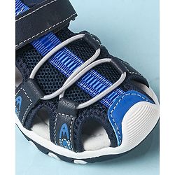 Cute Walk by Babyhug Velcro Closure Sandals With Lace Detailing - Grey & Neon Green