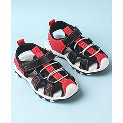 Cute Walk by Babyhug Velcro Closure Sandals With Lace Detailing - Grey & Neon Green