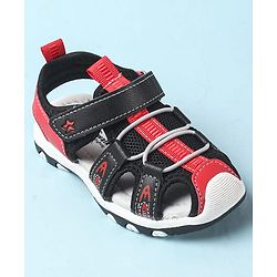 Cute Walk by Babyhug Velcro Closure Sandals With Lace Detailing - Grey & Neon Green