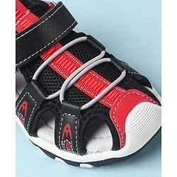 Cute Walk by Babyhug Velcro Closure Sandals With Lace Detailing - Grey & Neon Green
