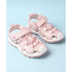Cute Walk by Babyhug Velcro Closure Sandals With Lace Detailing - Pink