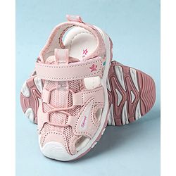 Cute Walk by Babyhug Velcro Closure Sandals With Lace Detailing - Pink