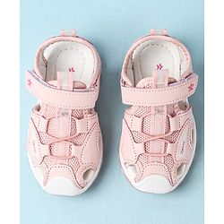 Cute Walk by Babyhug Velcro Closure Sandals With Lace Detailing - Pink