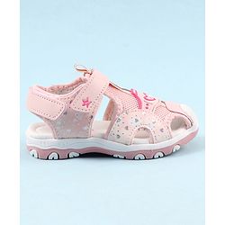Cute Walk by Babyhug Sandals with Velcro Closure & Heart Applique - Pink