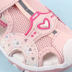 Cute Walk by Babyhug Sandals with Velcro Closure & Heart Applique - Pink