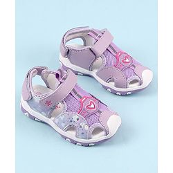 Cute Walk by Babyhug Sandals with Velcro Closure & Heart Applique - Pink