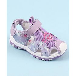 Cute Walk by Babyhug Sandals with Velcro Closure & Heart Applique - Pink
