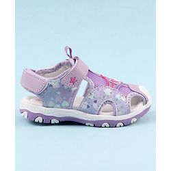Cute Walk by Babyhug Sandals with Velcro Closure & Heart Applique - Pink