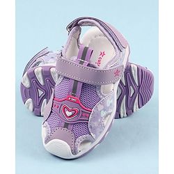 Cute Walk by Babyhug Sandals with Velcro Closure & Heart Applique - Pink