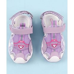 Cute Walk by Babyhug Sandals with Velcro Closure & Heart Applique - Pink