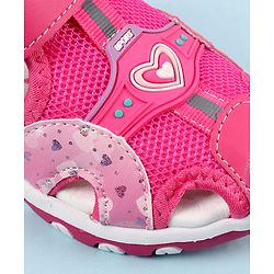 Cute Walk by Babyhug Sandals with Velcro Closure & Heart Applique - Pink