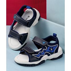 Cute Walk by Babyhug Sandals with Velcro Closure & Star Applique - Navy Blue