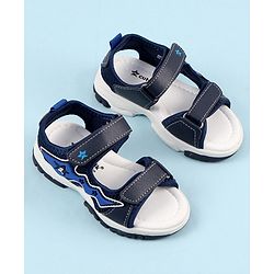 Cute Walk by Babyhug Sandals with Velcro Closure & Star Applique - Navy Blue