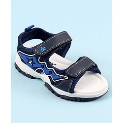 Cute Walk by Babyhug Sandals with Velcro Closure & Star Applique - Navy Blue