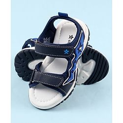 Cute Walk by Babyhug Sandals with Velcro Closure & Star Applique - Navy Blue