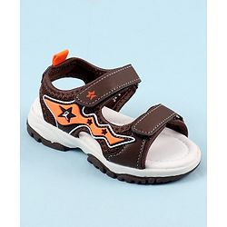 Cute Walk by Babyhug Sandals with Velcro Closure & Star Applique - Navy Blue