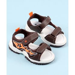 Cute Walk by Babyhug Sandals with Velcro Closure & Star Applique - Navy Blue