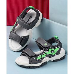 Cute Walk by Babyhug Sandals with Velcro Closure & Star Applique - Navy Blue