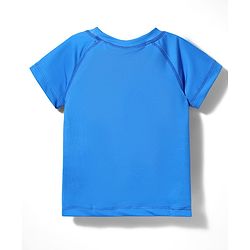 Babyhug Cotton Water Repellant Half Raglan Sleeves Two Piece Swimming Suit with Dino Print - Blue & Green