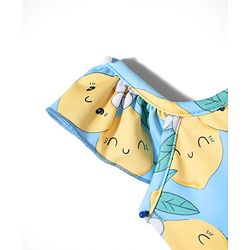 Babyhug Sleeveless Water Repellent Tropical Print V Cut Swimsuit - Light Blue