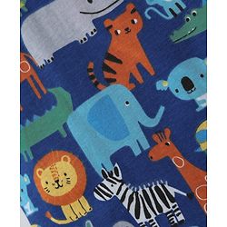 Babyhug 100% Cotton Single Jersey Knit Antibacterial Sleeveless Sando with Stripes & Animal Print Pack of 3 - Blue