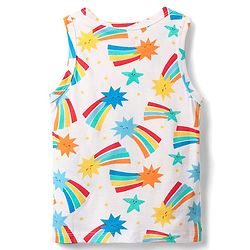 Babyhug 100% Cotton Knit Sleeveless Antibacterial Vests with Star Print & Stripes Pack of 5 - Multicolor