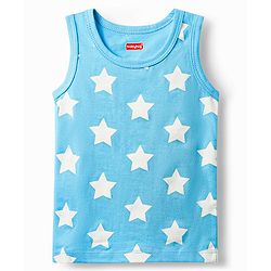 Babyhug 100% Cotton Knit Sleeveless Antibacterial Vests with Star Print & Stripes Pack of 5 - Multicolor