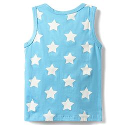 Babyhug 100% Cotton Knit Sleeveless Antibacterial Vests with Star Print & Stripes Pack of 5 - Multicolor