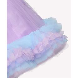 Babyhug Woven Sleeveless Ruffled Party Dress With Floral Corsage - Lavender
