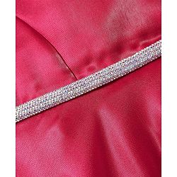 Babyhug Woven Sleeveless Solid Party Dress With Bow Applique & Lace Detailing - Red
