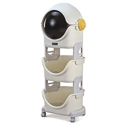 Babyhug Spaceman Storage Cart - Grey| 3 layers| Wheels with Lock| Top Layer with Dust Cover| Plug & Play Assembly| Toys Cloths Feeding Accessories Stationery Storage| Wardrobe
