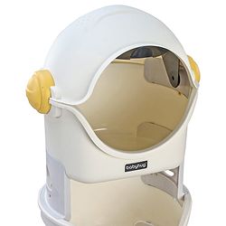 Babyhug Spaceman Storage Cart - Grey| 3 layers| Wheels with Lock| Top Layer with Dust Cover| Plug & Play Assembly| Toys Cloths Feeding Accessories Stationery Storage| Wardrobe