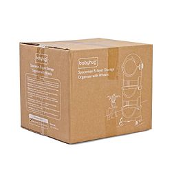 Babyhug Spaceman Storage Cart - Grey| 3 layers| Wheels with Lock| Top Layer with Dust Cover| Plug & Play Assembly| Toys Cloths Feeding Accessories Stationery Storage| Wardrobe