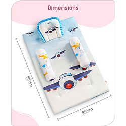 Babyhug Premium Aeroplane Theme Printed Super Saver Bedding Combo Set -White