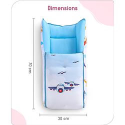 Babyhug Premium Aeroplane Theme Printed Super Saver Bedding Combo Set -White