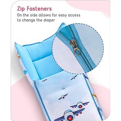 Babyhug Premium Aeroplane Theme Printed Super Saver Bedding Combo Set -White