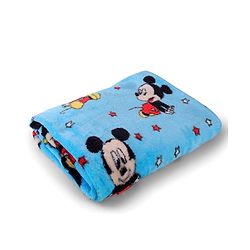 Babyhug Lightweight Disney Single Ply Mink Blanket Smiley Mickey  Print- Brown