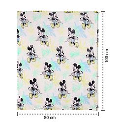 Babyhug Lightweight Disney Single Ply Mink Blanket Smiley Mickey  Print- Brown