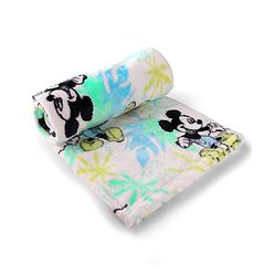 Babyhug Lightweight Disney Single Ply Mink Blanket Smiley Mickey  Print- Brown