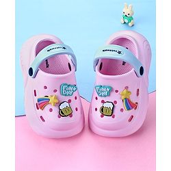 Cute Walk by Babyhug Clogs with Back Strap & Appliques - Pink