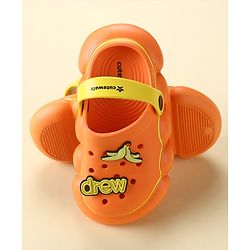 Cute Walk by Babyhug Backstrap Closure Clogs With Applique - Orange