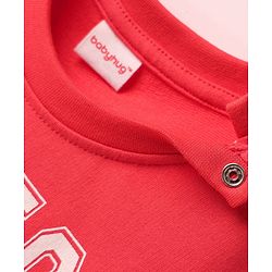 Babyhug Cotton Knit Half Sleeves T-Shirt With Chicago Text Print - Red