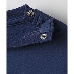 Babyhug Cotton Knit Half Sleeves Drop Shoulder T-Shirt With Unicorn Print - Navy Blue