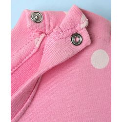 Babyhug Cotton Knit Half Sleeves T-Shirt with Polka Dots & Sling Bag Print - Pink