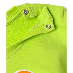 Babyhug Cotton Knit Half Sleeves Crop T-Shirt with Beach Theme Print - Light Green